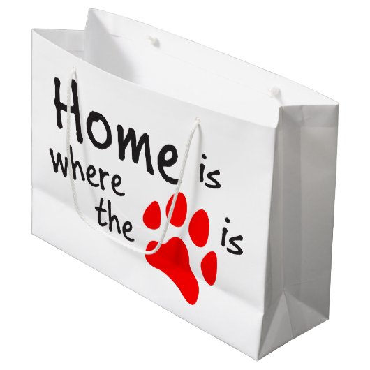 Thuis is de plaats waar de papierafdruk is large cadeautasje (Voorkant Gekanteld)