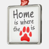 Thuis is de plaats waar de papierafdruk is metalen ornament (Links)