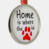Thuis is de plaats waar de papierafdruk is metalen ornament (Rechts)