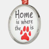 Thuis is de plaats waar de papierafdruk is metalen ornament (Links)