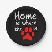 Thuis is de plaats waar de papierafdruk is papieren bordje (Voorkant)