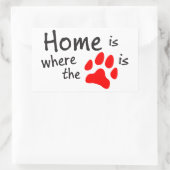 Thuis is de plaats waar de papierafdruk is rechthoekige sticker (Tas)