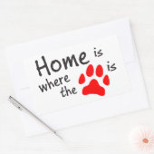 Thuis is de plaats waar de papierafdruk is rechthoekige sticker (Envelop)