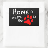 Thuis is de plaats waar de papierafdruk is rechthoekige sticker (Tas)