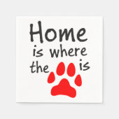 Thuis is de plaats waar de papierafdruk is servet (Voorkant)