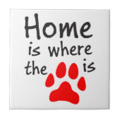 Thuis is de plaats waar de papierafdruk is tegeltje (Voorkant)