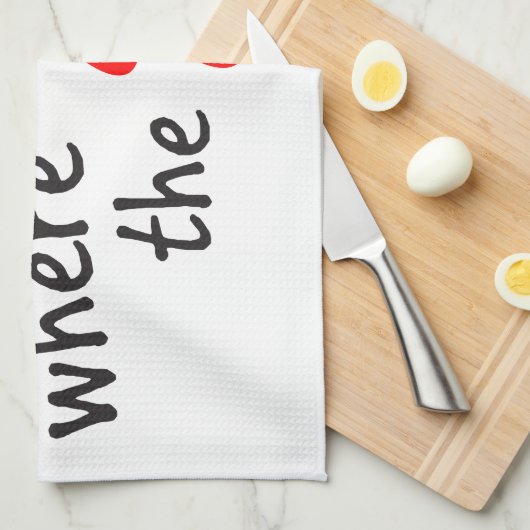 Thuis is de plaats waar de papierafdruk is theedoek (Quarter Fold)