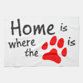 Thuis is de plaats waar de papierafdruk is theedoek (Horizontaal)