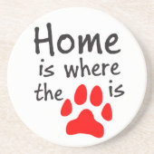 Thuis is de plaats waar de papierafdruk is zandsteen onderzetter (Voorkant)