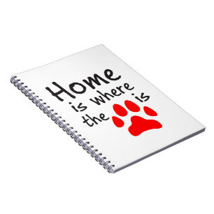 Thuis is de plaats waar de papierafdruk Notitieboe Notitieboek