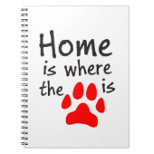 Thuis is de plaats waar de papierafdruk Notitieboe Notitieboek (Voorkant)