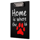 Thuis is de plaats waar de papierafdruk zwart is klembord (Links)