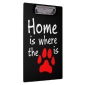 Thuis is de plaats waar de papierafdruk zwart is klembord (Rechts)