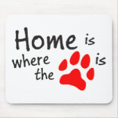 Thuis is de plaats waar de pooafdrukken het muispa muismat (Voorkant)