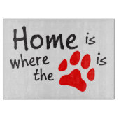 Thuis is de plaats waar de pooklaag het snijvlak i snijplank (Voorkant)