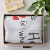 Thuis is de plaats waar de pootdruk weefselpapier  tissuepapier (Geschenk)