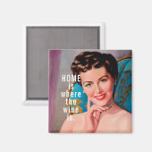 Thuis is de plaats waar wijn wordt geherrogeerd magneet (Voorkant / Achterkant)