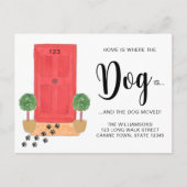 Thuis is de plek waar de hond beweegt aankondigingskaart (Voorkant)