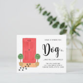 Thuis is de plek waar de hond beweegt aankondigingskaart (Staand voorkant)