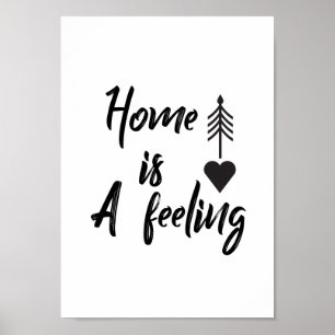 Thuis is een gevoelscitaat poster
