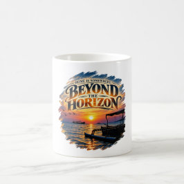 Thuis is ergens voorbij de horizon koffiemok