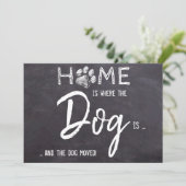 Thuis is het gebied waar de hond zich verplaatst aankondiging (Staand voorkant)