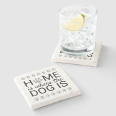 Thuis is het gebied waar de hond zilvervet schilde stenen onderzetter (Zijkant)