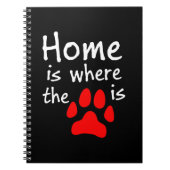 Thuis is het gebied waar de papierafdruk zwart Not Notitieboek (Voorkant)
