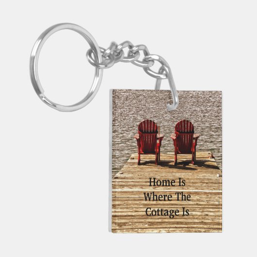 Thuis is het gebied waar het schip rode Adirondack Sleutelhanger (Voorkant Links)