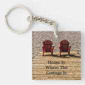 Thuis is het gebied waar het schip rode Adirondack Sleutelhanger (Voorkant)