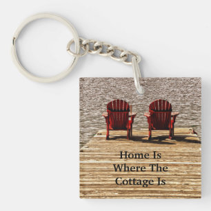 Thuis is het gebied waar het schip rode Adirondack Sleutelhanger
