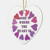 thuis is het hart hartstip keramisch ornament (Links)