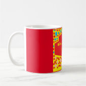 Thuis is het hart rood met blauw groen koffiemok (Links)