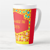 Thuis is het hart rood met blauw groen latte mok (Rechterhoek)