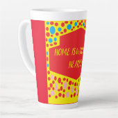 Thuis is het hart rood met blauw groen latte mok (Linkerhoek)