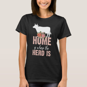 Thuis is het t-shirt van de Koe van de Boerderij