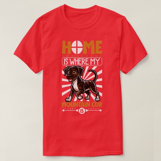Thuis is met mijn Mountain Cur T-shirt (Design voorkant)