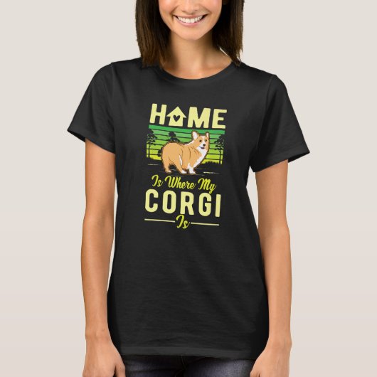 Thuis is mijn Corgi T-shirt (Voorkant)