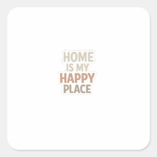 Thuis is mijn gelukkige plek Cozy Introvert Vierkante Sticker