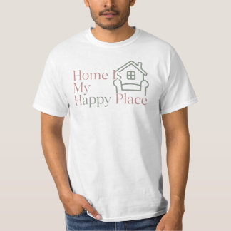 "Thuis is mijn gelukkige plek" Minimalistische com T-shirt