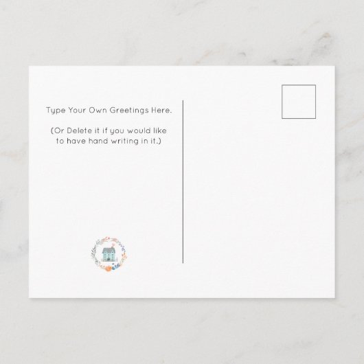 Thuis is Thuis Dank aan de Kopers Huiseigenaar Chi Briefkaart (Achterkant)