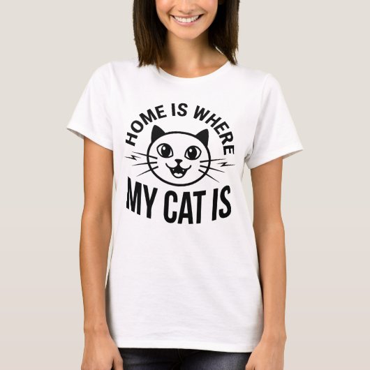 Thuis is waar aangepaste typografie gepersonalisee t-shirt (Voorkant)