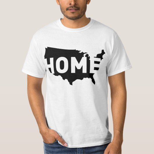 Thuis is waar Amerika is T-shirt (Voorkant)