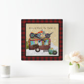 THUIS IS WAAR DE AANHANGER IS - Grappig kampeerafv Vierkante Klok (Huis)