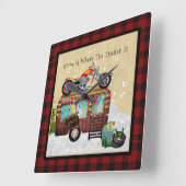 THUIS IS WAAR DE AANHANGER IS - Grappig kampeerafv Vierkante Klok (Hoek)