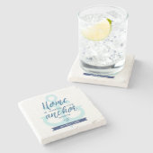 Thuis is waar de ankerpunten (gepersonaliseerd) va stenen onderzetter (Zijkant)