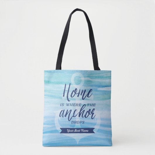 Thuis is waar de ankerpunten (gepersonaliseerd) va tote bag (Voorkant)
