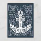 Thuis is waar de ankerpunten vallen briefkaart (Voorkant)