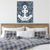 Thuis is waar de ankerpunten vallen canvas afdruk (Insitu (Slaapkamer))