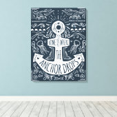 Thuis is waar de ankerpunten vallen canvas afdruk (Insitu (Houten vloer))